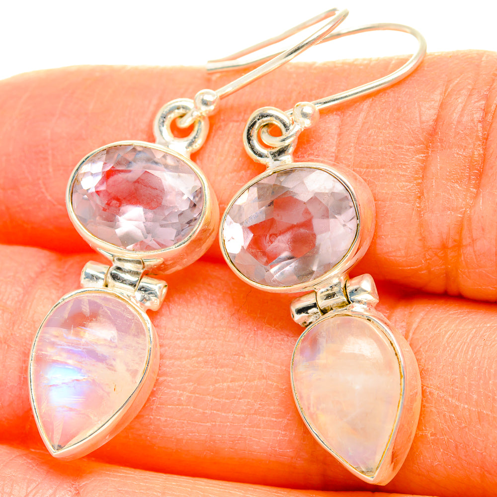 Rainbow Moonstone Earrings handcrafted by Ana Silver Co - EARR429688
