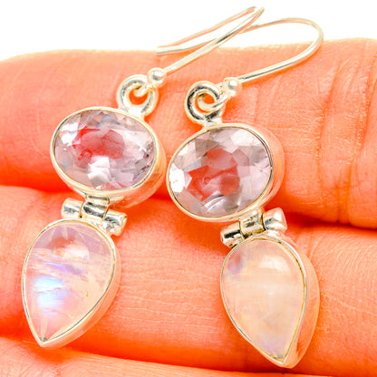 Rainbow Moonstone Earrings handcrafted by Ana Silver Co - EARR429688