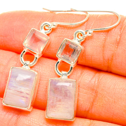 Rainbow Moonstone Earrings handcrafted by Ana Silver Co - EARR429692