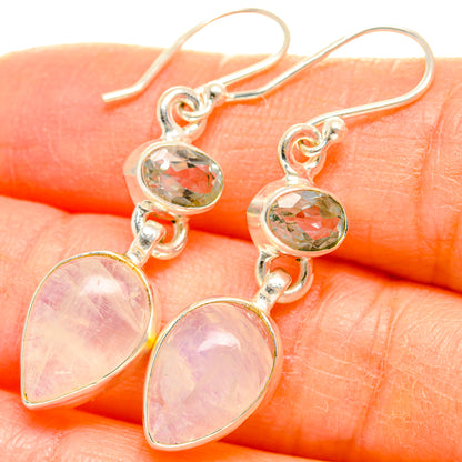 Rainbow Moonstone Earrings handcrafted by Ana Silver Co - EARR429693
