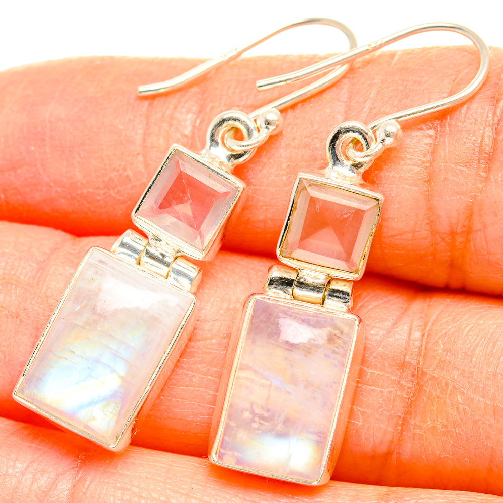 Rainbow Moonstone Earrings handcrafted by Ana Silver Co - EARR429695
