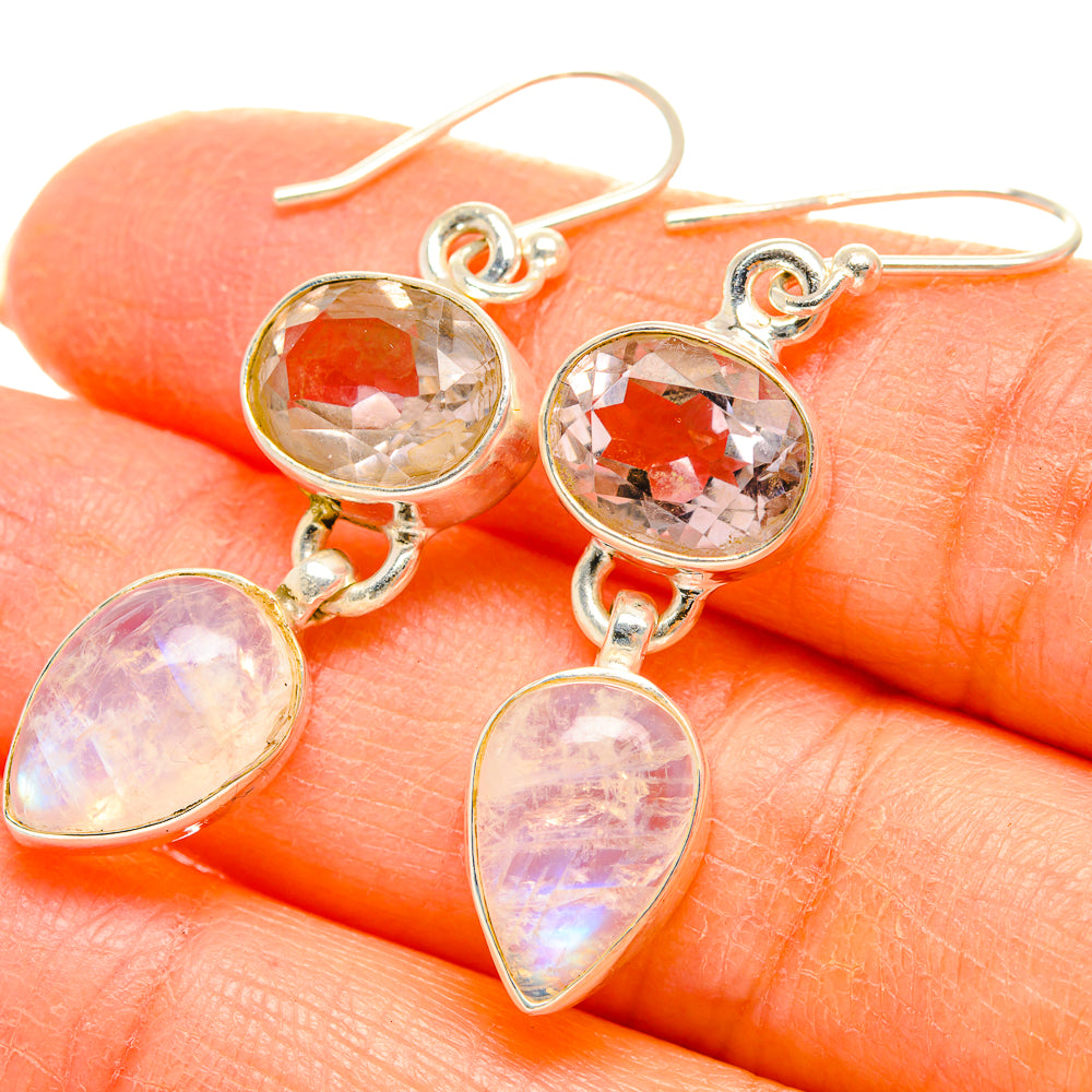 Rainbow Moonstone Earrings handcrafted by Ana Silver Co - EARR429697