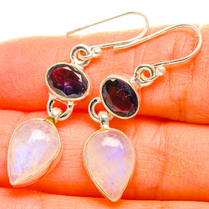 Rainbow Moonstone Earrings handcrafted by Ana Silver Co - EARR429698