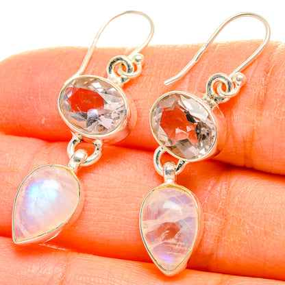 Rainbow Moonstone Earrings handcrafted by Ana Silver Co - EARR429699