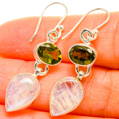 Rainbow Moonstone Earrings handcrafted by Ana Silver Co - EARR429700