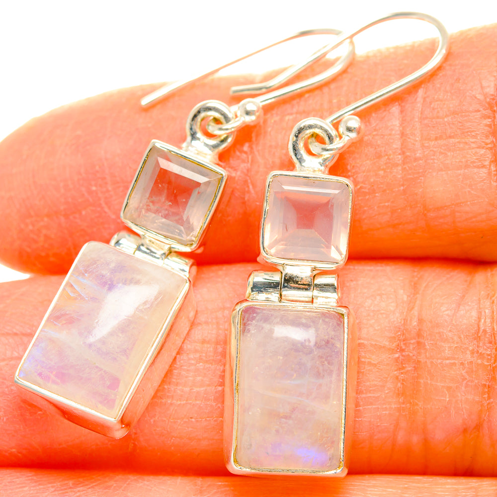 Rainbow Moonstone Earrings handcrafted by Ana Silver Co - EARR429701