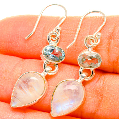 Rainbow Moonstone Earrings handcrafted by Ana Silver Co - EARR429705