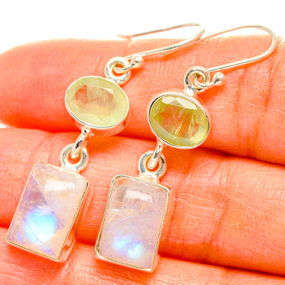 Rainbow Moonstone Earrings handcrafted by Ana Silver Co - EARR429707