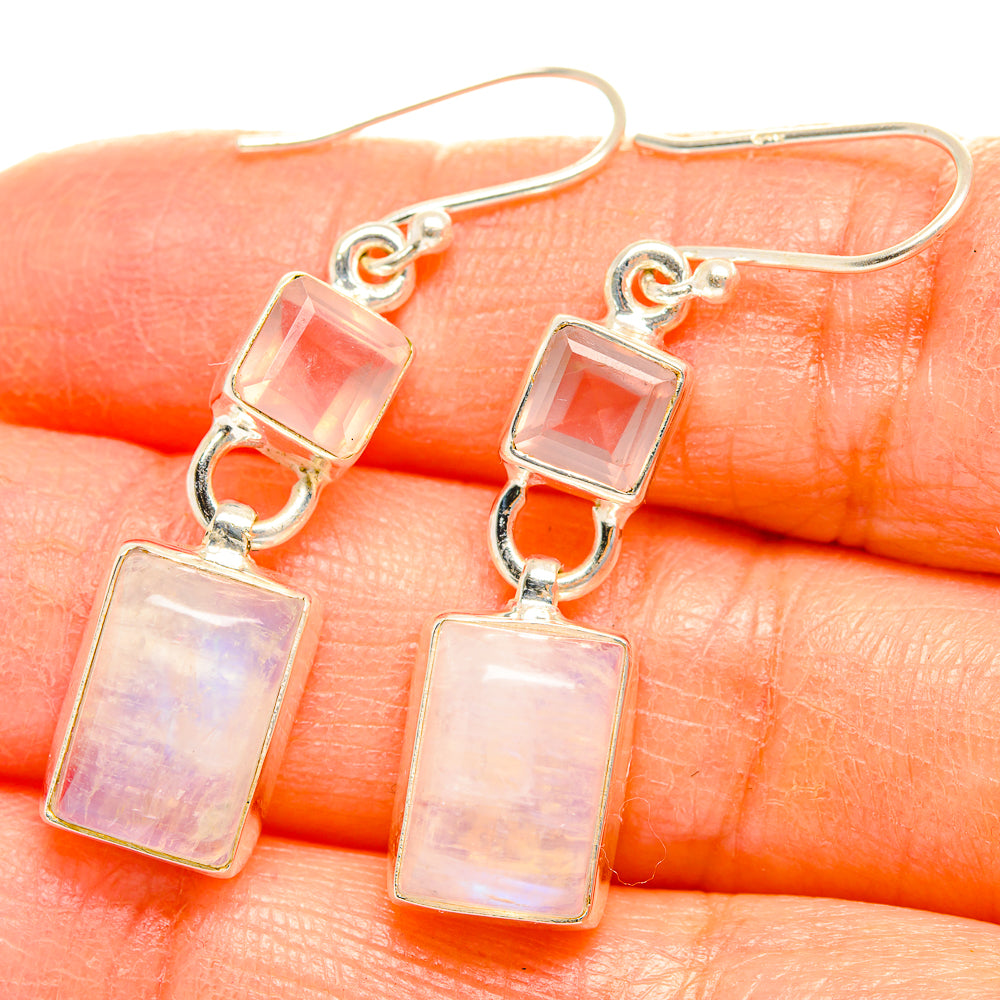 Rainbow Moonstone Earrings handcrafted by Ana Silver Co - EARR429709