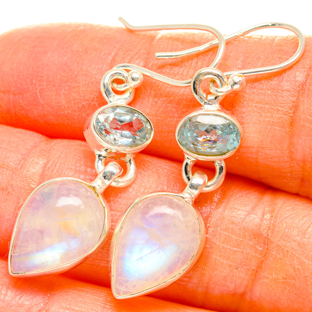Rainbow Moonstone Earrings handcrafted by Ana Silver Co - EARR429710