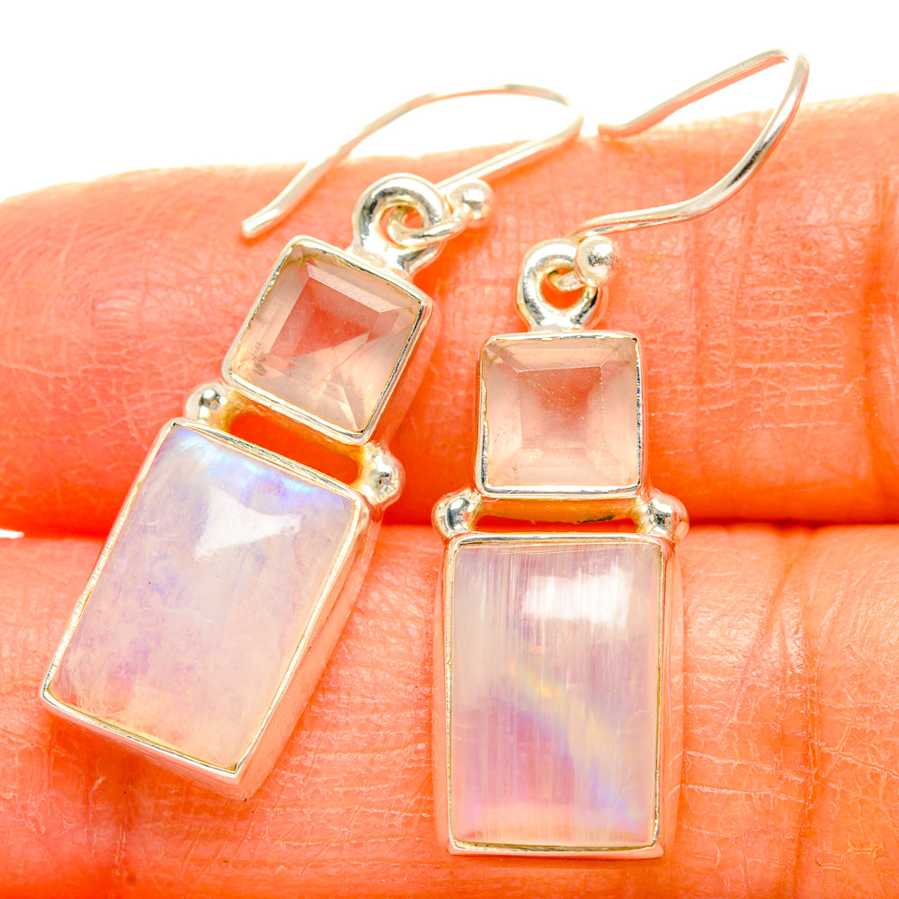 Rainbow Moonstone Earrings handcrafted by Ana Silver Co - EARR429713