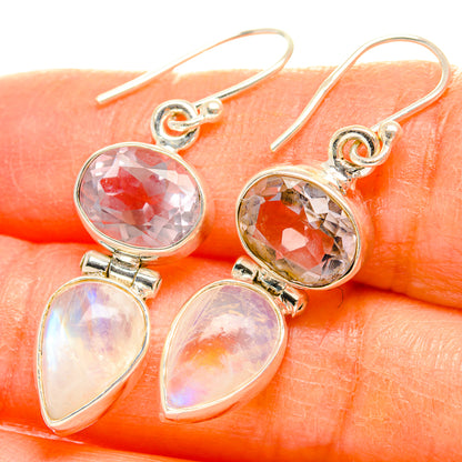 Rainbow Moonstone Earrings handcrafted by Ana Silver Co - EARR429715