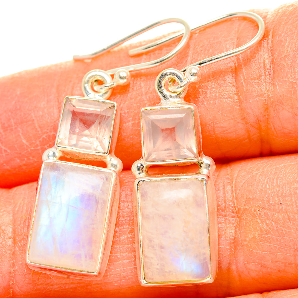 Rainbow Moonstone Earrings handcrafted by Ana Silver Co - EARR429718