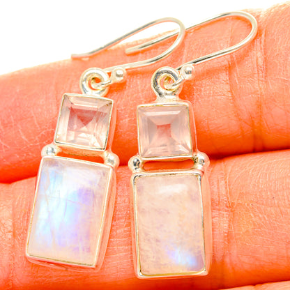 Rainbow Moonstone Earrings handcrafted by Ana Silver Co - EARR429718