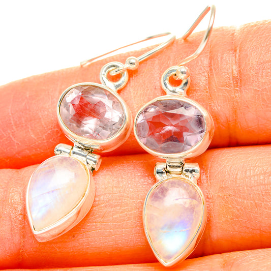 Rainbow Moonstone Earrings handcrafted by Ana Silver Co - EARR429719