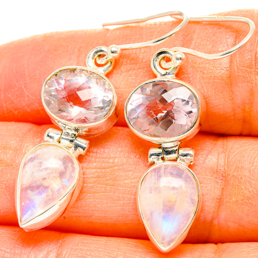 Rainbow Moonstone Earrings handcrafted by Ana Silver Co - EARR429723