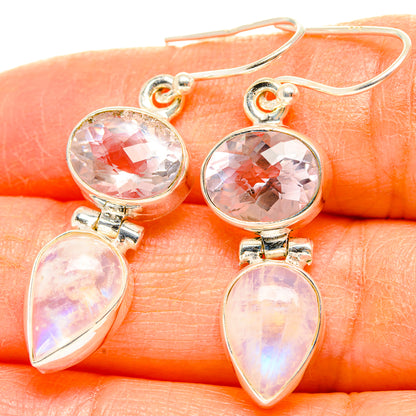 Rainbow Moonstone Earrings handcrafted by Ana Silver Co - EARR429723