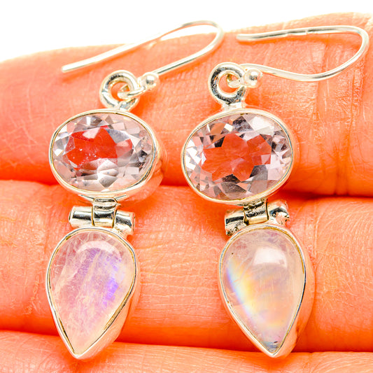 Rainbow Moonstone Earrings handcrafted by Ana Silver Co - EARR429725
