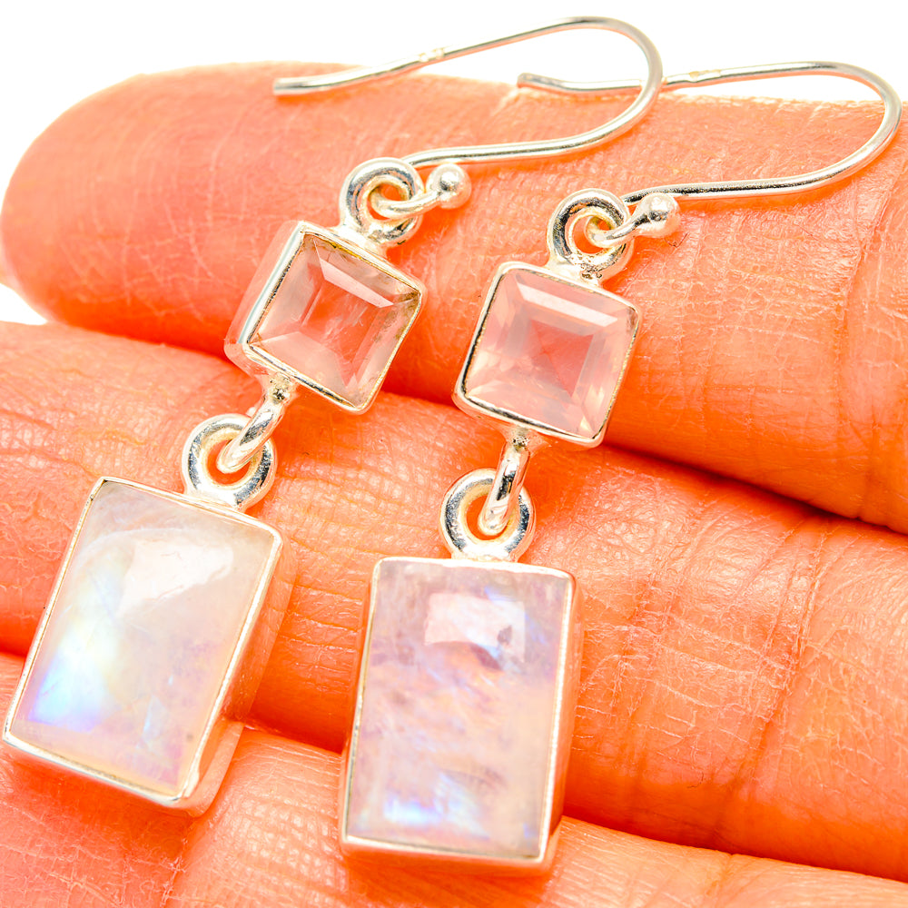 Rainbow Moonstone Earrings handcrafted by Ana Silver Co - EARR429726