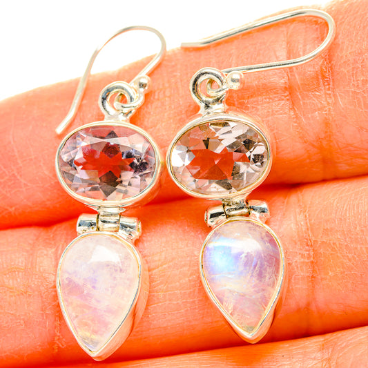 Rainbow Moonstone Earrings handcrafted by Ana Silver Co - EARR429735