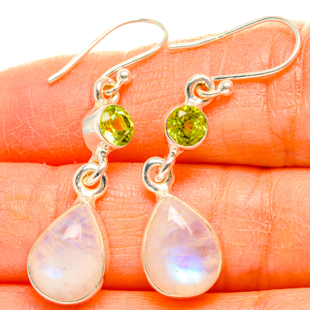Rainbow Moonstone Earrings handcrafted by Ana Silver Co - EARR429736