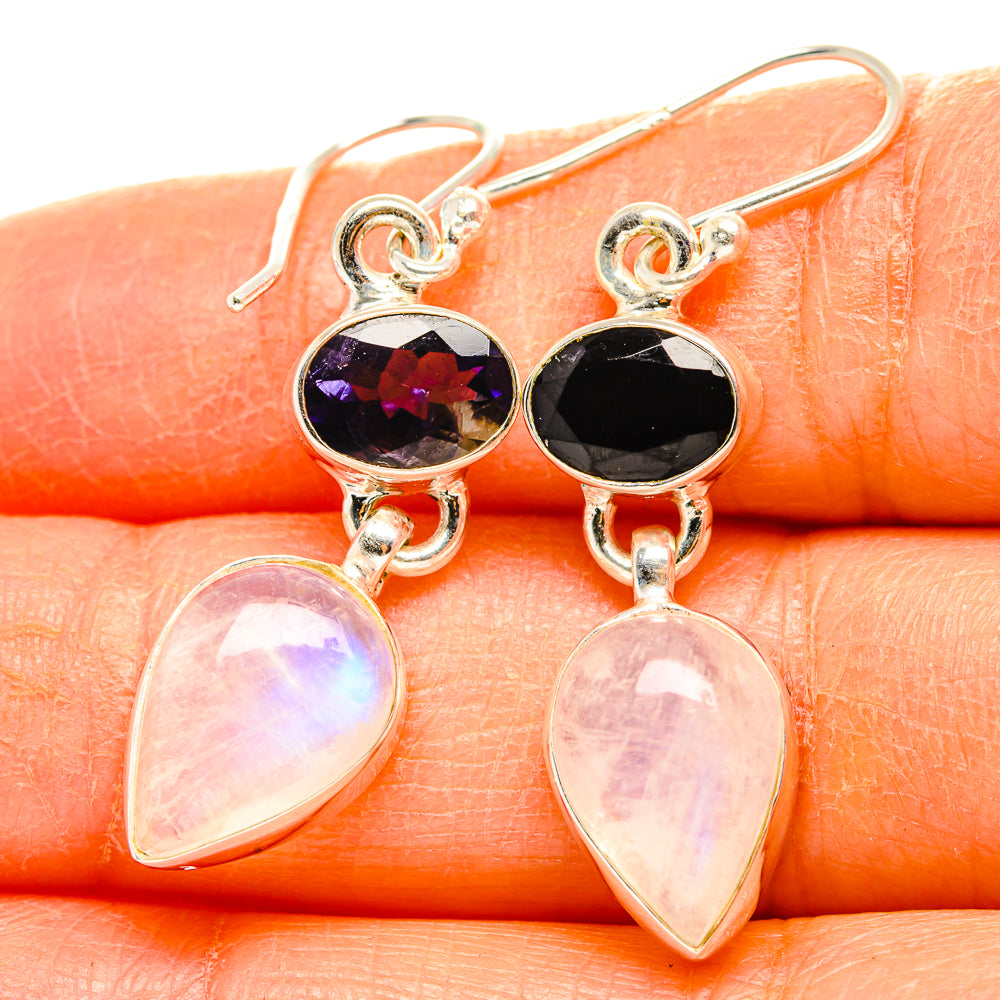 Rainbow Moonstone Earrings handcrafted by Ana Silver Co - EARR429737