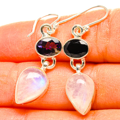 Rainbow Moonstone Earrings handcrafted by Ana Silver Co - EARR429737