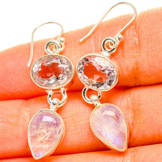 Rainbow Moonstone Earrings handcrafted by Ana Silver Co - EARR429739