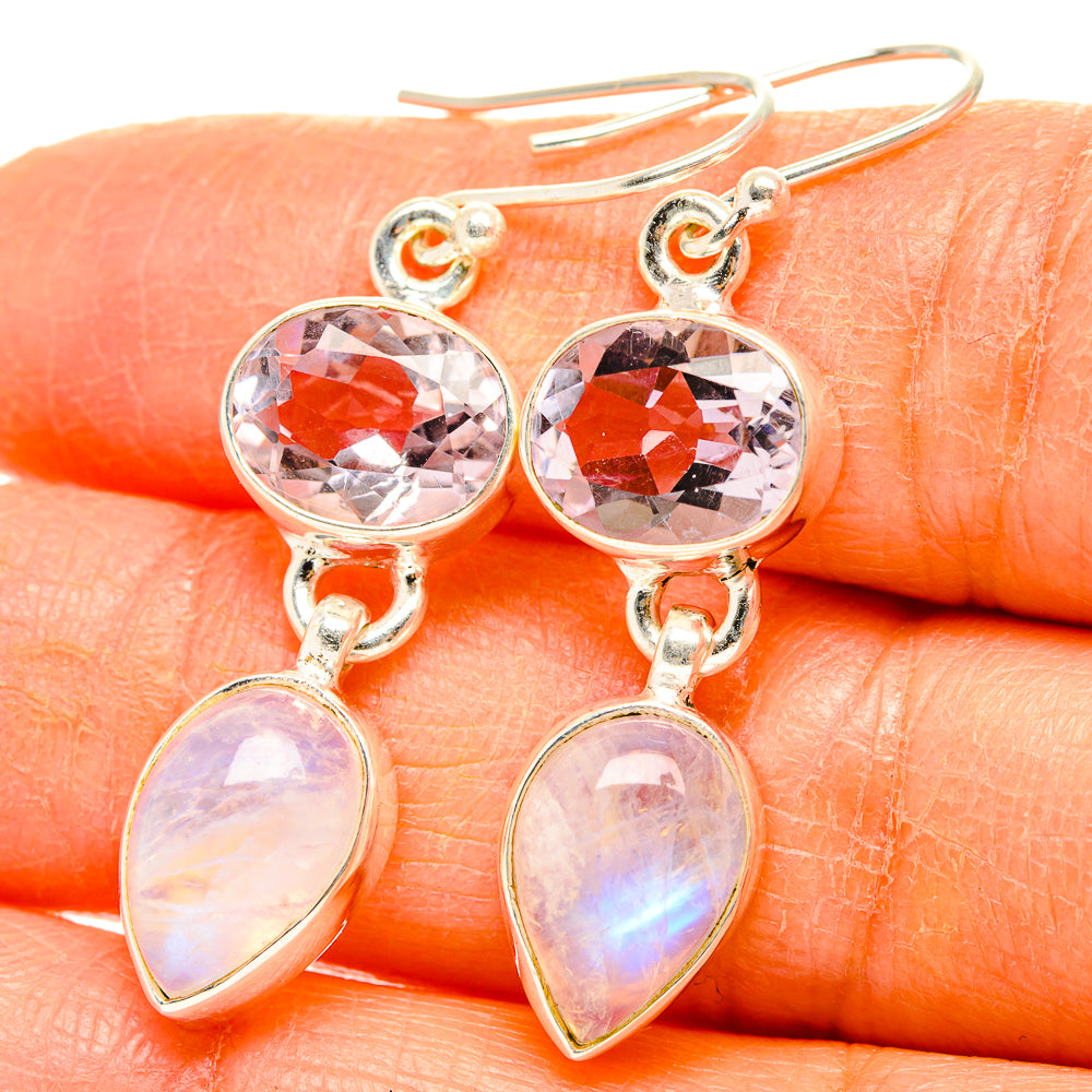 Rainbow Moonstone Earrings handcrafted by Ana Silver Co - EARR429743