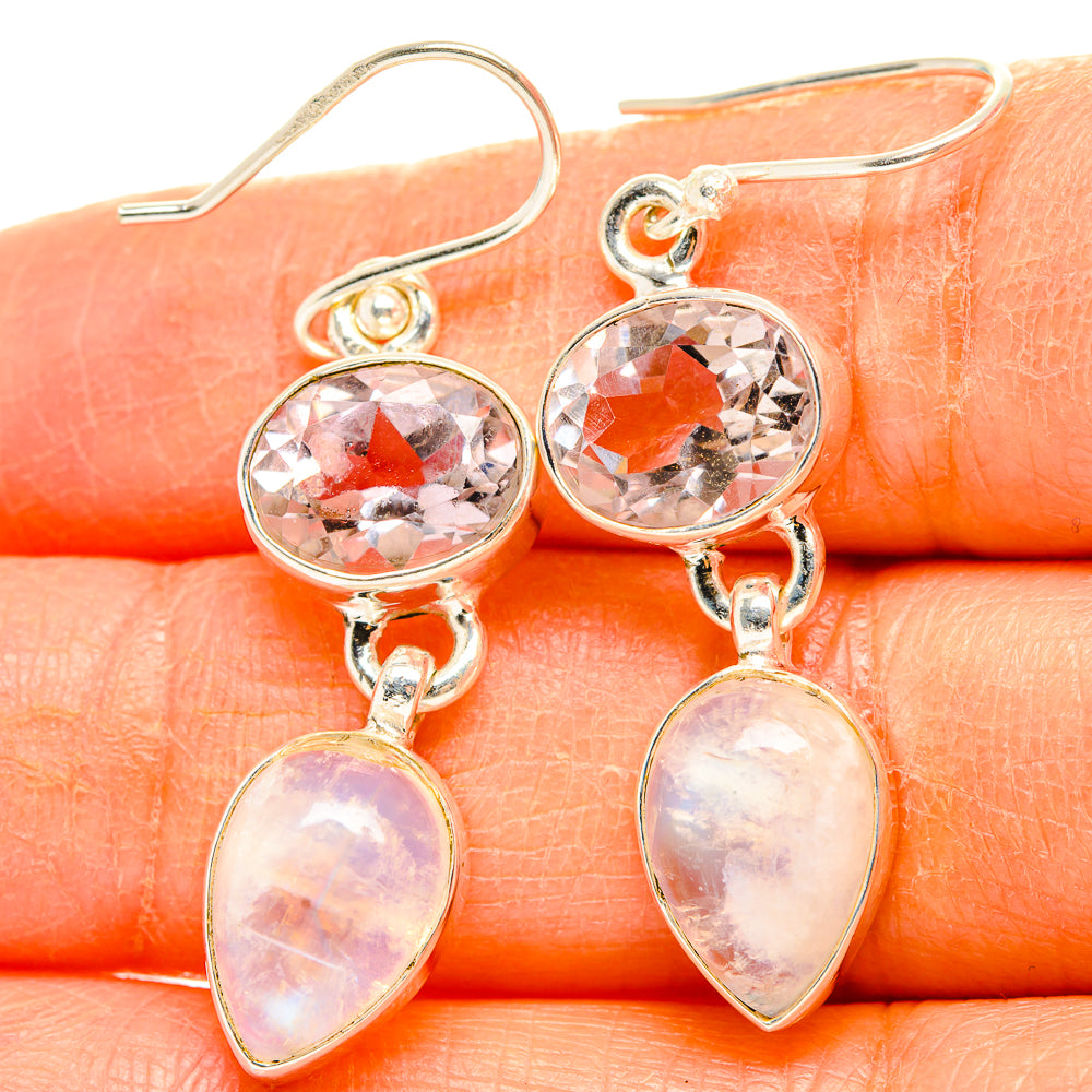 Rainbow Moonstone Earrings handcrafted by Ana Silver Co - EARR429744