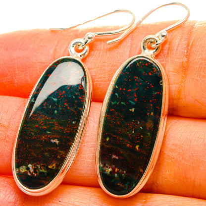 Bloodstone Earrings handcrafted by Ana Silver Co - EARR429824