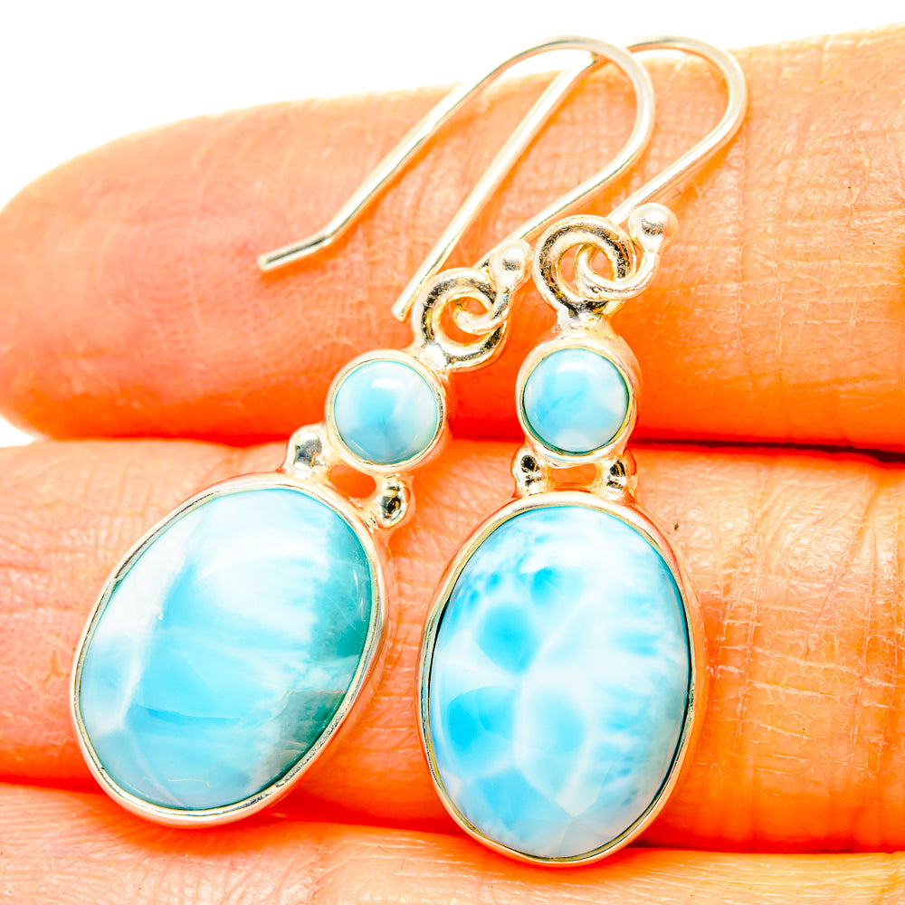 Larimar Earrings handcrafted by Ana Silver Co - EARR429835