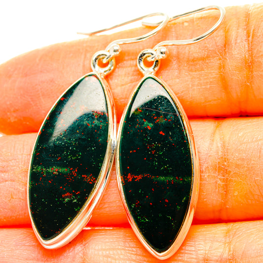 Bloodstone Earrings handcrafted by Ana Silver Co - EARR429859