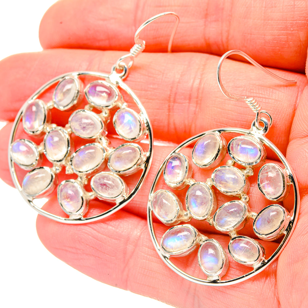 Rainbow Moonstone Earrings handcrafted by Ana Silver Co - EARR429872