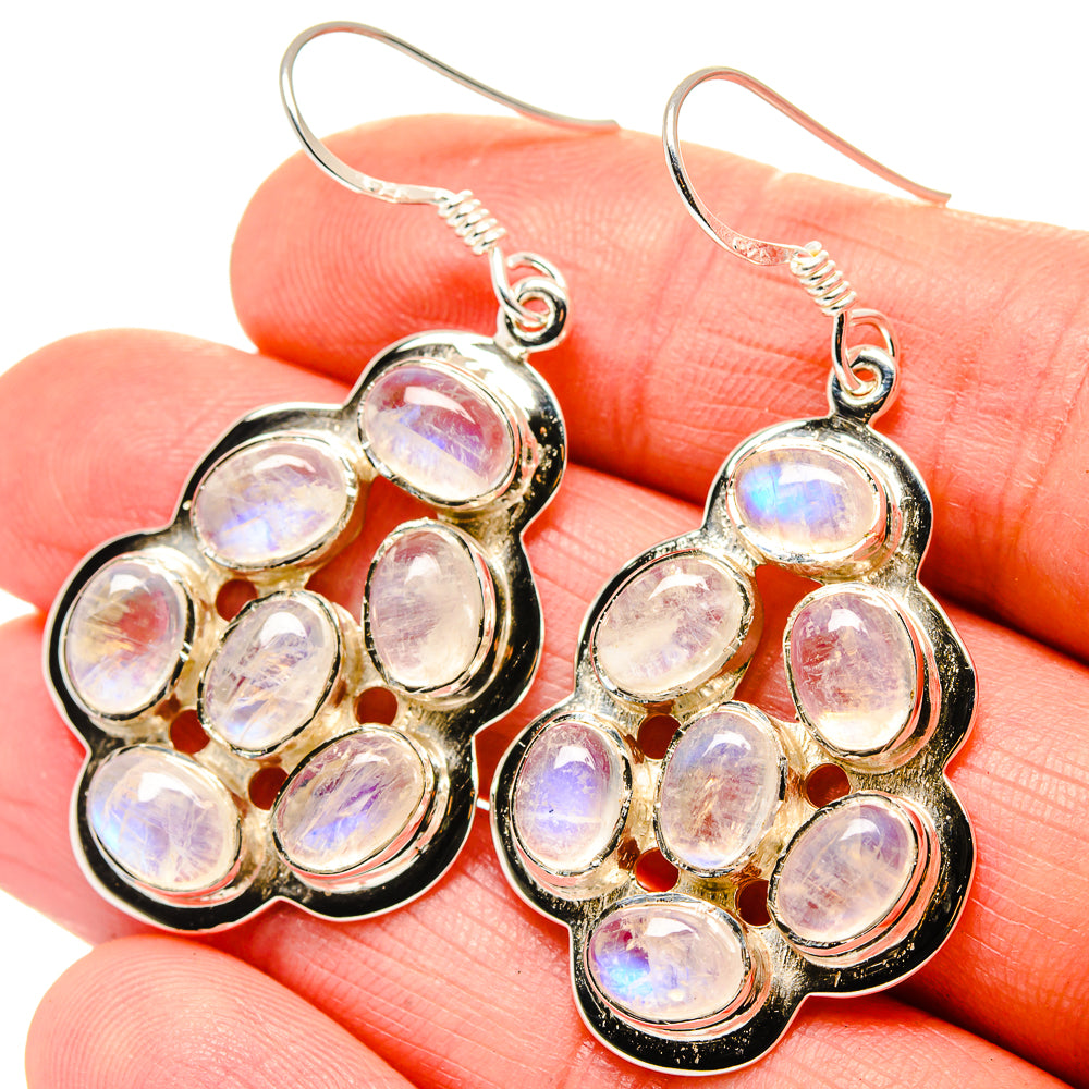 Rainbow Moonstone Earrings handcrafted by Ana Silver Co - EARR429875