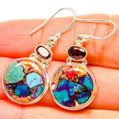 Kingman Pink Dahlia Turquoise Earrings handcrafted by Ana Silver Co - EARR429890
