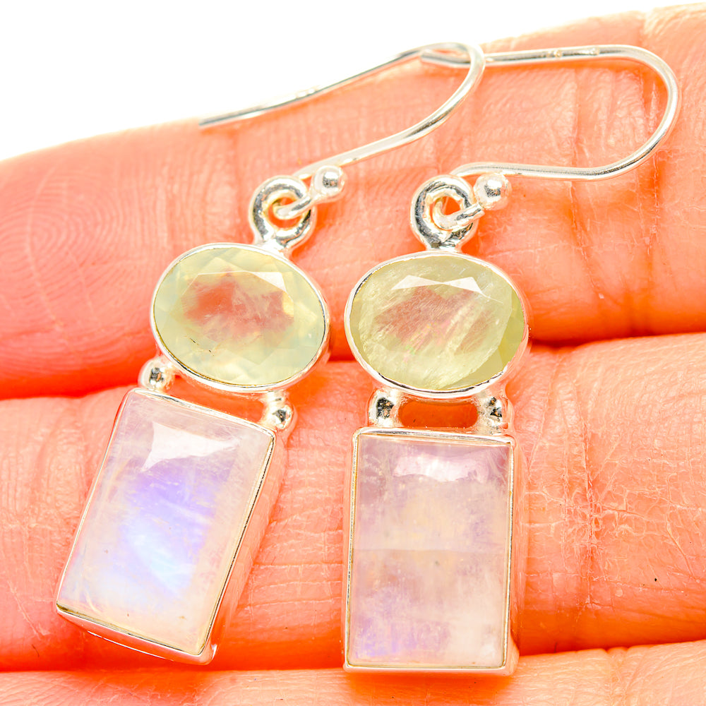 Rainbow Moonstone Earrings handcrafted by Ana Silver Co - EARR429912