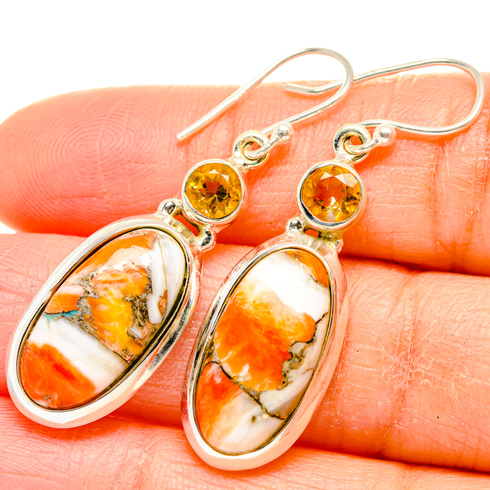 Spiny Oyster Turquoise Earrings handcrafted by Ana Silver Co - EARR429918