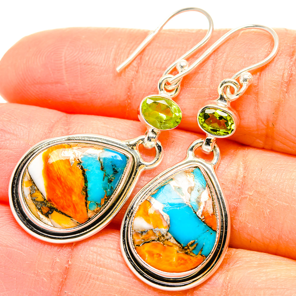 Spiny Oyster Turquoise Earrings handcrafted by Ana Silver Co - EARR429952