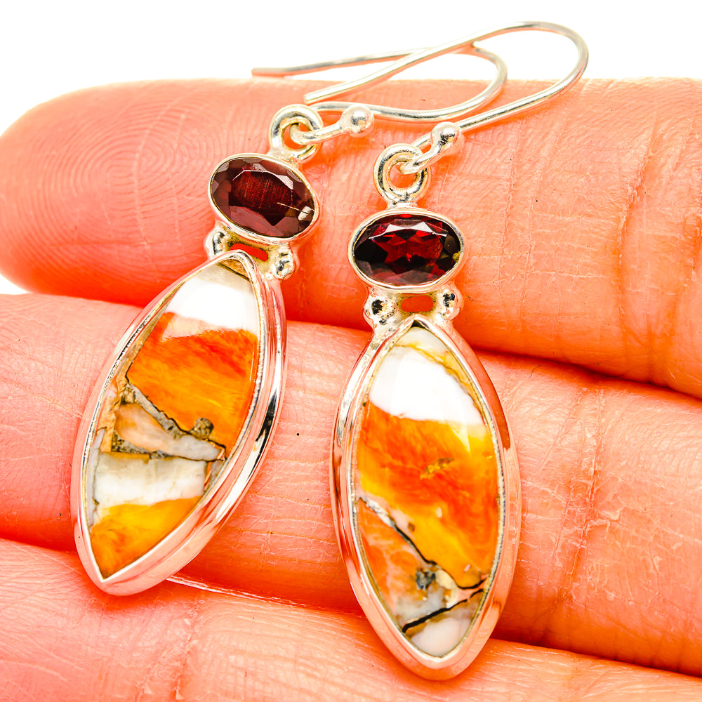 Spiny Oyster Turquoise Earrings handcrafted by Ana Silver Co - EARR429963