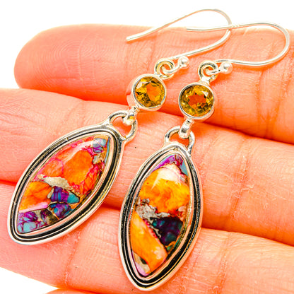 Kingman Pink Dahlia Turquoise Earrings handcrafted by Ana Silver Co - EARR429971