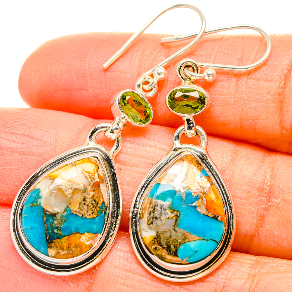 Spiny Oyster Turquoise Earrings handcrafted by Ana Silver Co - EARR429975