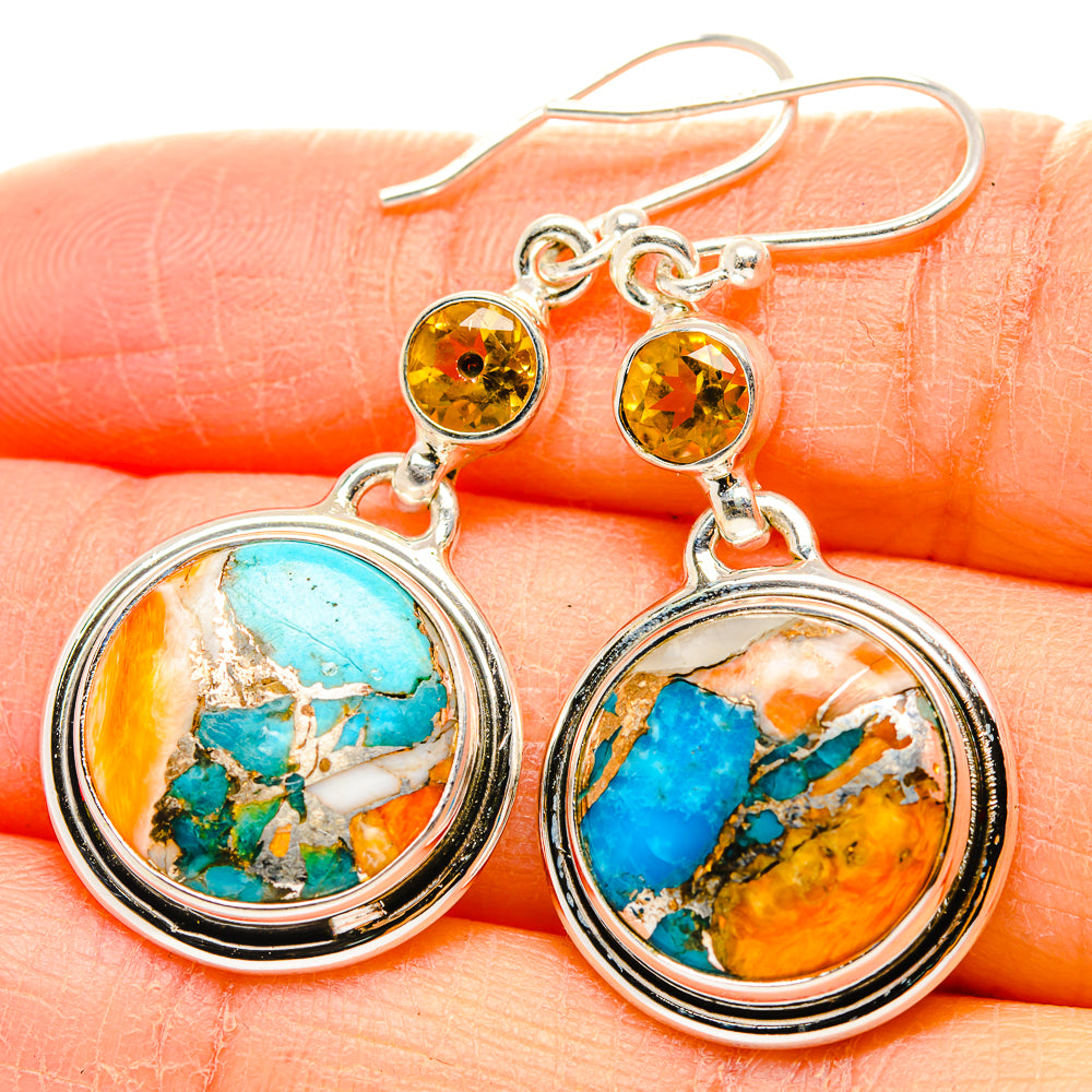 Spiny Oyster Turquoise Earrings handcrafted by Ana Silver Co - EARR429981