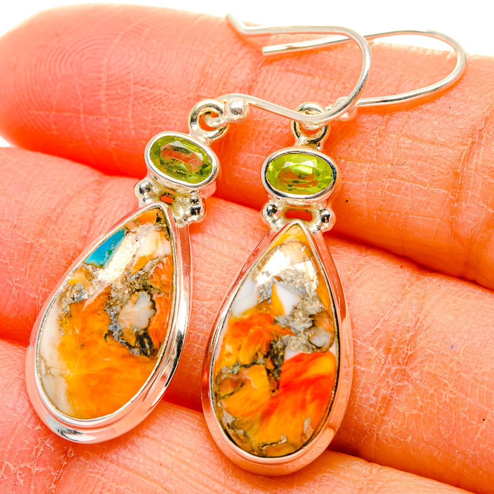 Spiny Oyster Turquoise Earrings handcrafted by Ana Silver Co - EARR429986