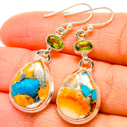Spiny Oyster Turquoise Earrings handcrafted by Ana Silver Co - EARR429991