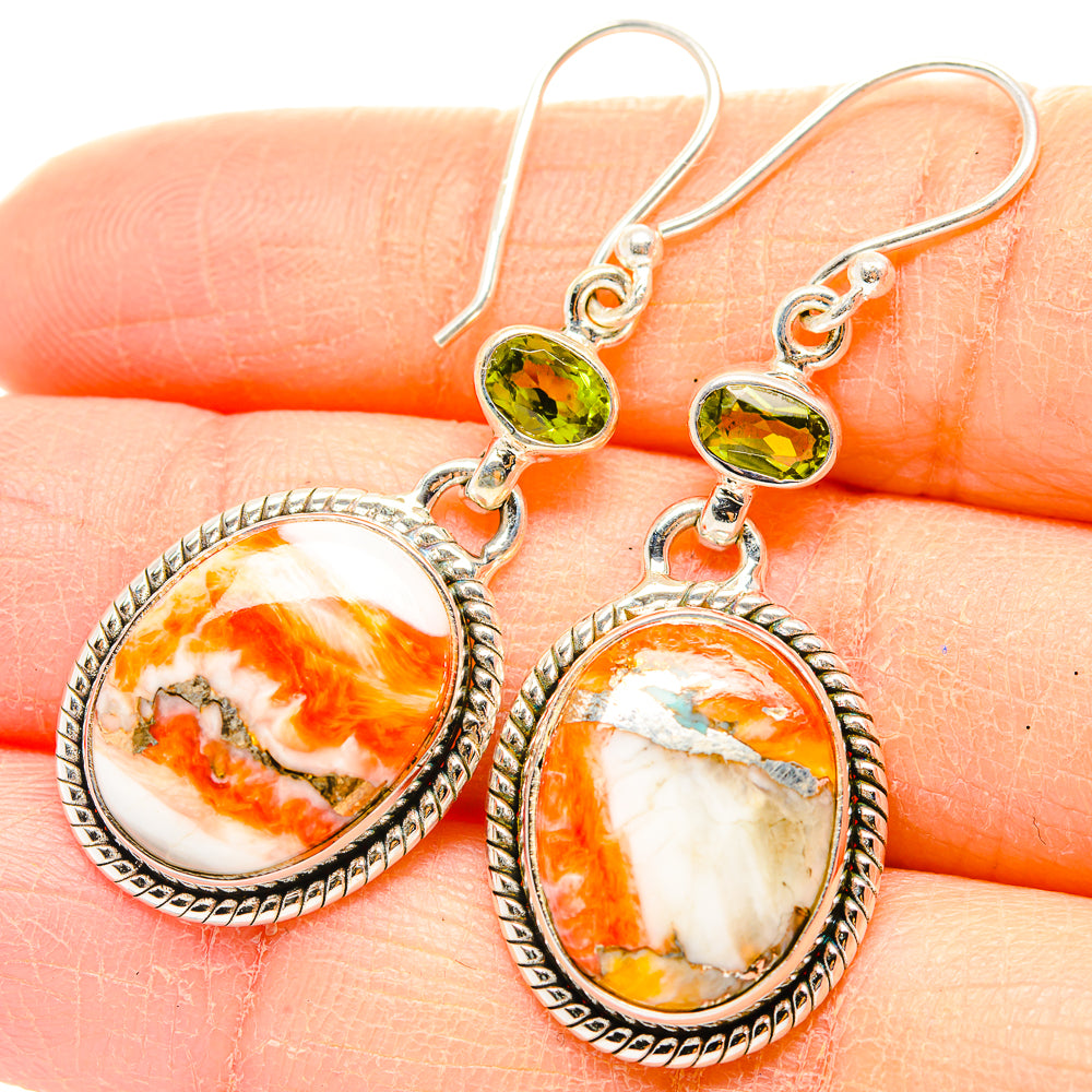 Orange Copper Composite Turquoise Earrings handcrafted by Ana Silver Co - EARR429996