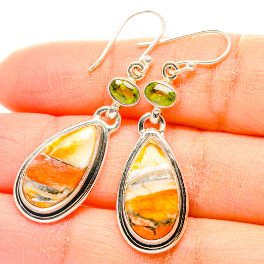 Orange Copper Composite Turquoise Earrings handcrafted by Ana Silver Co - EARR430001