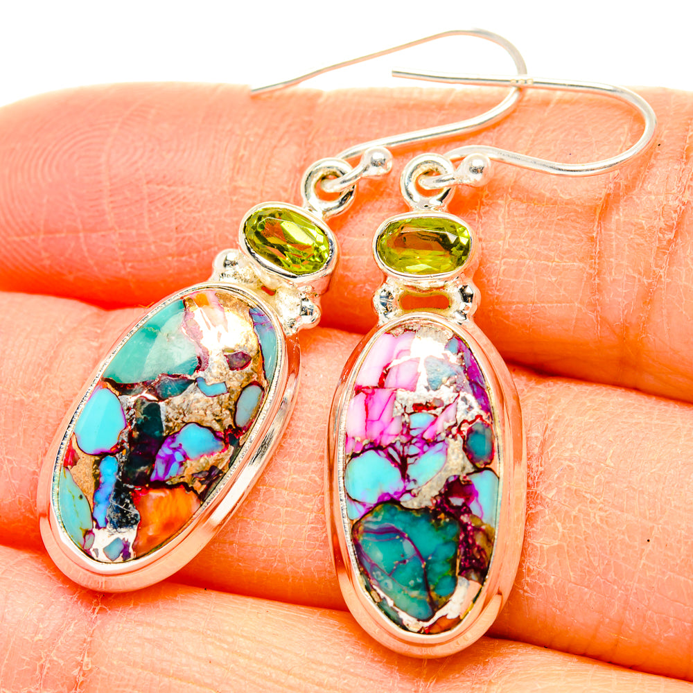 Spiny Oyster Turquoise Earrings handcrafted by Ana Silver Co - EARR430005