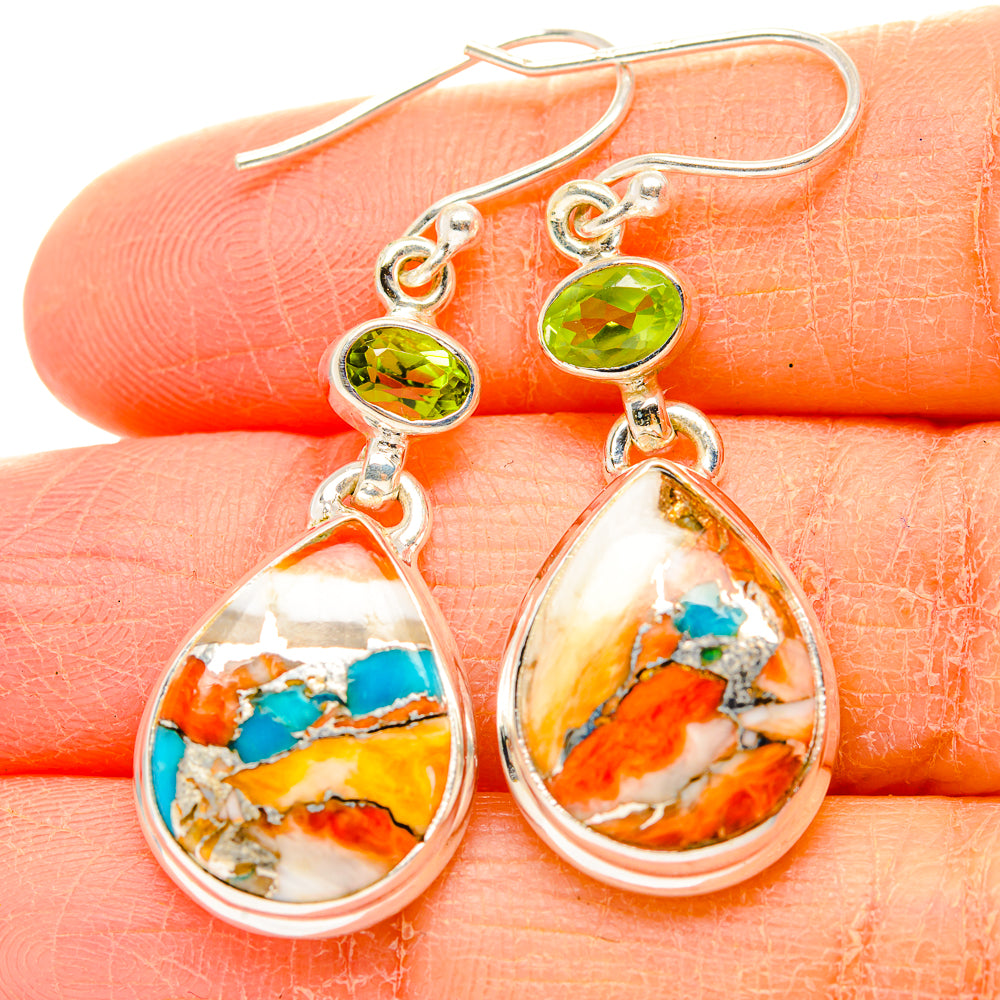 Spiny Oyster Turquoise Earrings handcrafted by Ana Silver Co - EARR430008