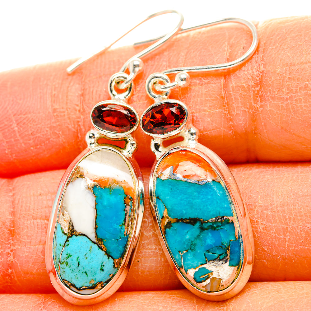 Spiny Oyster Turquoise Earrings handcrafted by Ana Silver Co - EARR430023